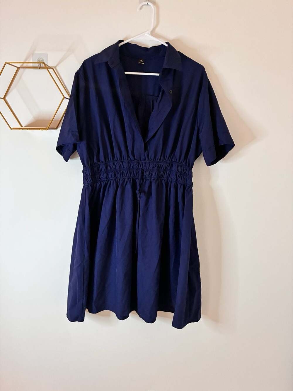 Women’s Size 1XL Blue Casual Short Sleeve Shirt Dress
